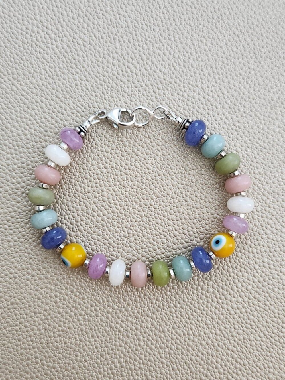 MELTING MOMENTS MULTI GEMSTONE BRACELET W/ EYE BEADS-7"